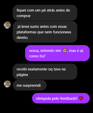 Mensagem real de fonoaudióloga pelo Instagram