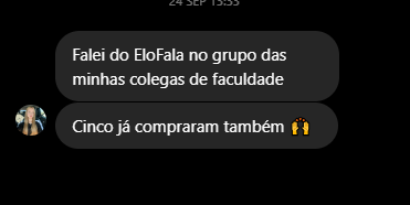 Mensagem real de fonoaudióloga pelo Instagram